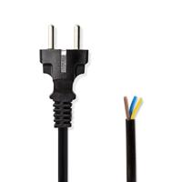Stroomkabel | Schuko Plug - Open Kabeleinde | 3,00 m | Zwart - thumbnail