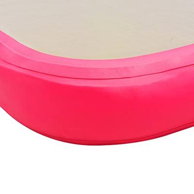 VidaXL Gymnastiekmat met pomp opblaasbaar 600x100x10 cm pvc roze - thumbnail
