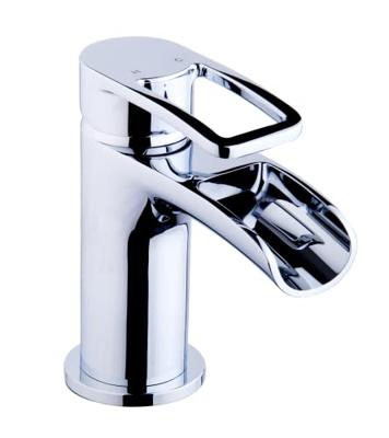 Alegra waterval wastafelkraan met clickwaste chroom Alegra waterval wastafelkraan met clickwaste chroom