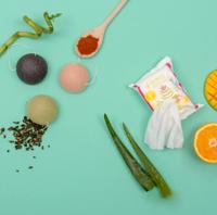 Natural konjac sponge - black bamboo - thumbnail