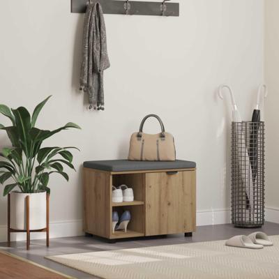 Halbank met kussen Effen Artisan Eiken 60 x 38 x 46 cm