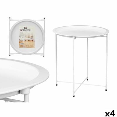 Opvouwbare bijzettafel Gift Decor Wit 46,8 x 50,2 x 46,8 cm (4 Stuks)