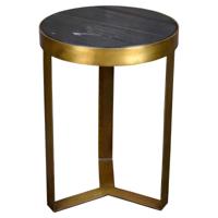 LivingFurn Salontafel 'Glennis' Ø40cm, kleur Zwart/Goud - thumbnail