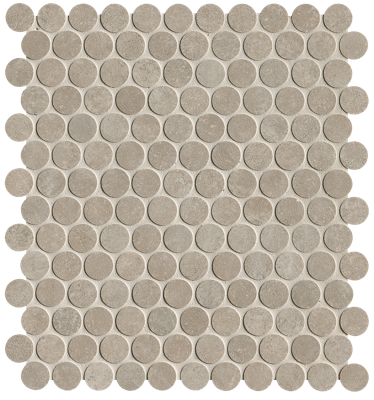 Nobu Grey round mosaico 2,2cm rond op net van 29x32,5