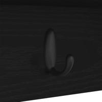 Wandgemonteerde kapstok met plank Zwart eiken 100 x 16 x 26 cm - thumbnail