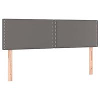 Hoofdbord LED 144x5x78/88 cm kunstleer grijs - thumbnail