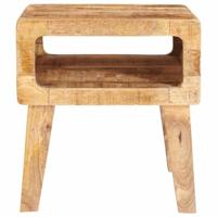 Bijzettafel met plank Bruin 40 x 32 x 46 cm Massief Mango Hout - thumbnail