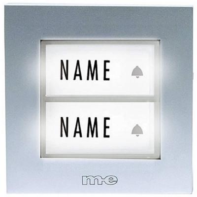 m-e modern-electronics KTB-2 S Belknop Met naambord 2-voudig Zilver 12 V/1 A m-e modern-electronics KTB-2 S Belknop Met naambord 2-voudig Zilver 12 V/1 A