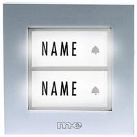 m-e modern-electronics KTB-2 S Belknop Met naambord 2-voudig Zilver 12 V/1 A - thumbnail