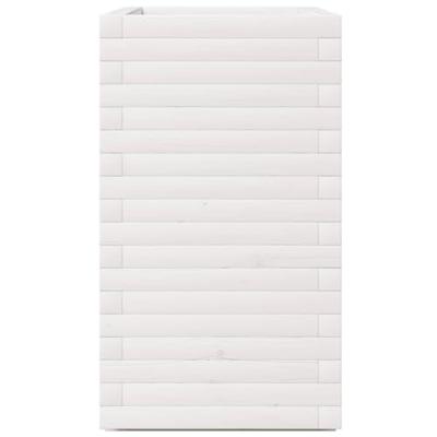 Plantenbak 70x40x72,5 cm massief grenenhout wit