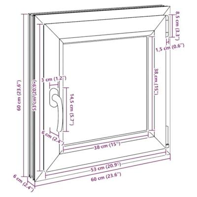 Kelderraam "RISOR" draaikiep draaikiephoek DIN rechts antraciet