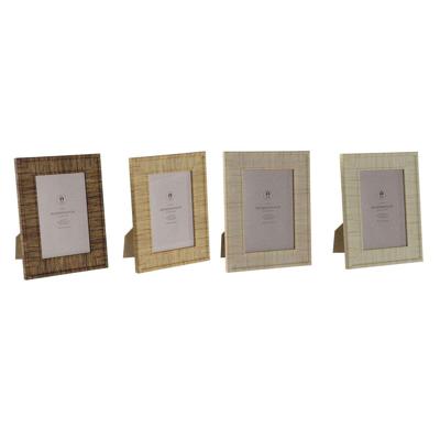 Fotolijsten Home ESPRIT Bruin Beige Natuurlijk Ivoor Kristal polyestyreen Scandinavisch 15,5 X 2 X 20,5 cm (4 Stuks)