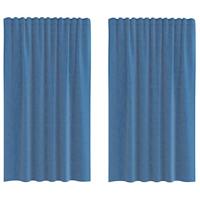 Gordijnen voile met roedezakken 2 st koningsblauw - thumbnail