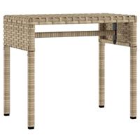 Ligbed met luifel en tafel poly rattan beige - thumbnail