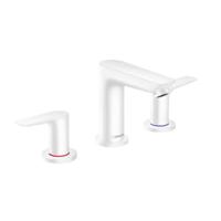 Wastafelmengkraan Talis E HansGrohe 3-Gats Met Trekwaste Mat Wit - thumbnail