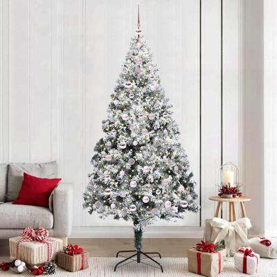 Kunstkerstboom met 300 LED Wit 240 cm PVC en Staal en Kunststof
