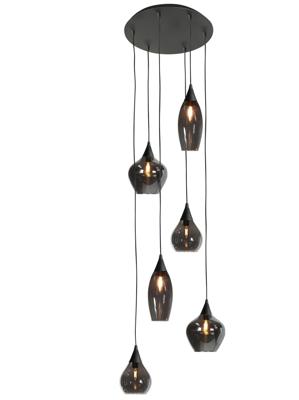 Highlight Hanglamp Cambio 6 lichts Ø 46 cm zwart Highlight Hanglamp Cambio 6 lichts Ø 46 cm zwart