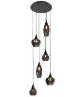Highlight HanglampCambio zwart 6-lichts smoke glas - H5859.01 - thumbnail