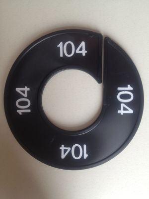Maatring 9cm zwart/wit 104