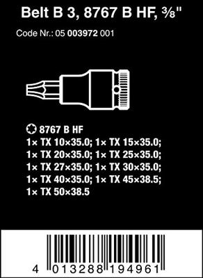 Wera Belt B 3 TORX® HF Zyklop Bitdoppen set TORX®, met vasthoudfunctie, 3/8" -aandrijving, 9-delig - 1 stuk(s) - 05003972001 - thumbnail