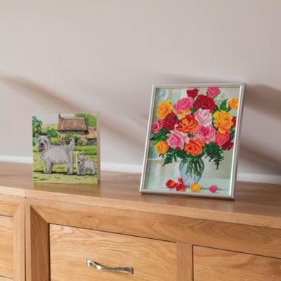 Craft Buddy crystal art kaart west highland terriërs 18x18 cm