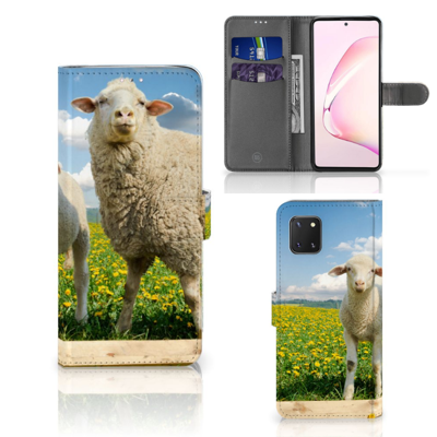 Samsung Note 10 Lite | Telefoonhoesje | Met pasjeshouder | Schaap en Lammetje Samsung Note 10 Lite | Telefoonhoesje | Met pasjeshouder | Schaap en Lammetje