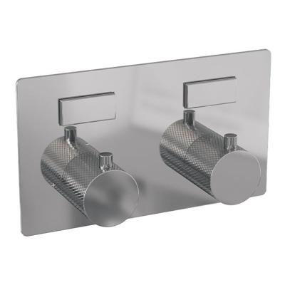 Brauer Chrome Carving - 2 weg - Inbouwthermostaat - Drukknoppen - In/afbouwdelen - Chroom