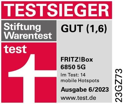 AVM AVM FRITZ!Box 6850 5G WiFi-router Geïntegreerd modem: LTE 2.4 GHz, 5 GHz 1.2 GBit/s - thumbnail