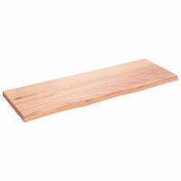 Wandschap 80x30x2 cm behandeld massief eikenhout lichtbruin - thumbnail