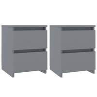 vidaXL Nachtkastjes 2 st 30x30x40 cm spaanplaat grijs - thumbnail