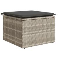 8-delige Loungeset met kussens poly rattan lichtgrijs - thumbnail