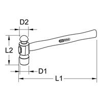 KS Tools 142.1512 1421512 Bankwerkershamer 420 g 310 mm 1 stuk(s) - thumbnail