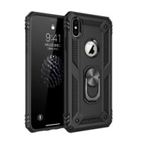 Sergeant Armor Shockproof TPU + PC beschermhoes voor iPhone X / XS met 360 graden rotatie houder (zwart) - thumbnail