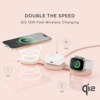 Satechi OntheGo 3-in-1 wireless oplader (15W) - Desert Rose - thumbnail