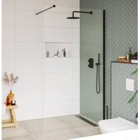 Saqu Modulo inloopdouche incl. antikalk 80x210cm mat zwart - thumbnail