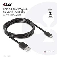 club3D USB-kabel USB 3.2 Gen1 (USB 3.0 / USB 3.1 Gen1) USB-A stekker, USB-micro-A stekker 1.00 m Zwart CAC-1408 - thumbnail