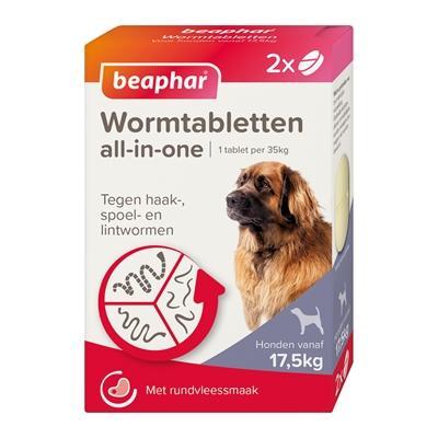 Beaphar Wormtabletten all-in-one Honden vanaf 17.5KG Beaphar Wormtabletten all-in-one Honden vanaf 17.5KG