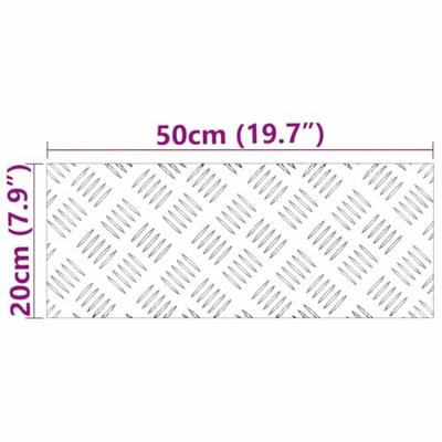 VidaXL Trap tread rechthoekig 2 pcs zilver 50 x 20 cm aluminium