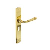 Deurkruk Emily op langschild sleutelgat 56mm PVD messing - thumbnail