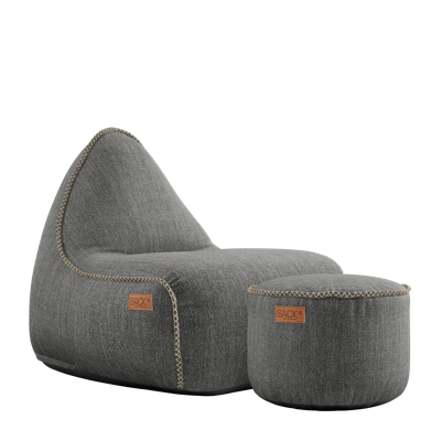 SACKit Cobana zitzak en poef Grey