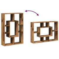 Boekenkast 63x20x90 cm bewerkt hout oud houtkleurig - thumbnail