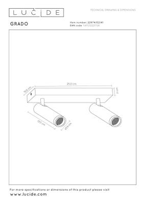 Lucide GRADO - Plafondspot - 2xGU10 (MR11) - Taupe