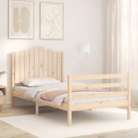 Bedframe met hoofdbord massief hout - thumbnail