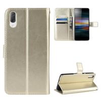 Retro Crazy Horse textuur horizontale Flip lederen case voor Sony Xperia L3 met houder & kaartsleuven & portemonnee & Lanyard (goud) - thumbnail