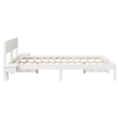 Bedframe met nachttafels Wit 150 x 200 cm Massief grenenhout