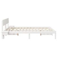 Bedframe met nachttafels Wit 150 x 200 cm Massief grenenhout - thumbnail