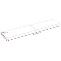 Tafelblad natuurlijke rand 200x50x(2-4)cm eikenhout donkerbruin - thumbnail