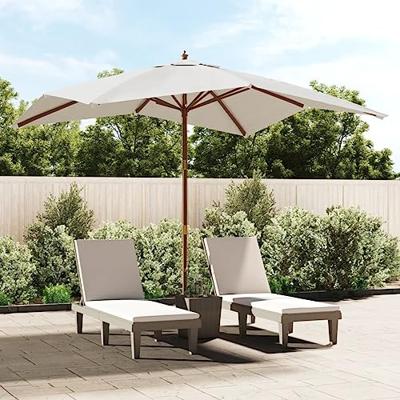 Parasol met houten paal 300x300x273 cm zandkleurig