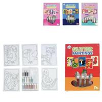Glitter schilderijen 22 cm 4 assorti | 12 stuks - thumbnail