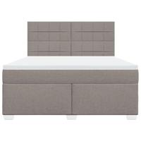 Boxspring met matras stof taupe 180x200 cm - thumbnail